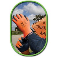 SHOWA Best Glove 4570-09 SHOWA Best Glove Size 9 Hi-Vis Sponge Nitrile Zorb-IT Coated Work Gloves